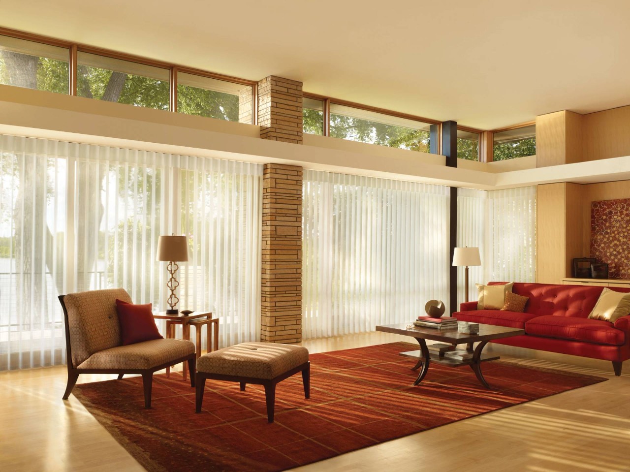 Hunter Douglas Luminette® Privacy Sheers covering a sliding glass door near Canoga Park, CA