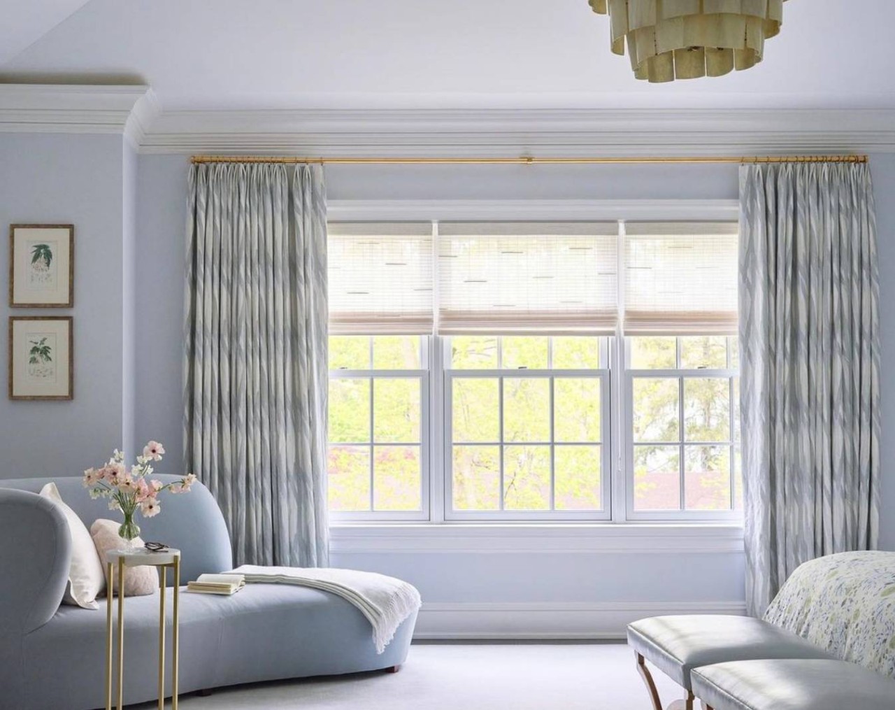 Hunter Douglas woven roller shades in a living room near Canoga Park, CA